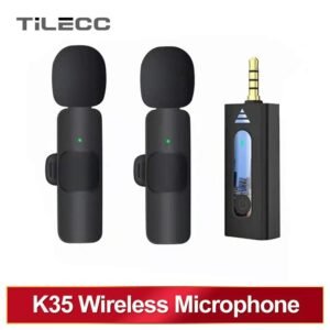 TiLECC 3.5mm Wireless Lavalier Lapel Microphone Omnidirectional Condenser Mic