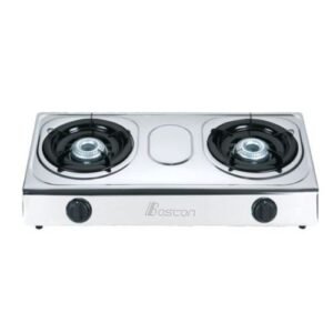 Boscon Auto Ignition Table Top Gas Cooker-2 Burner-Silver BOS-GS012