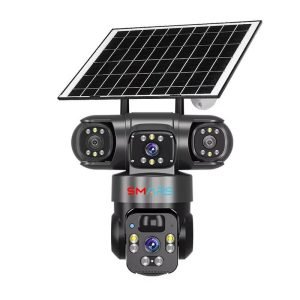 Real 2 Lens 2Views 8MP 4G Sim Card Solar Outdoor Network Cameras 360 PTZ IP CCTV Wireless WIFI Security Camera