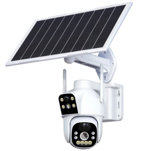 Dual-Lens CCTV Camera With 4g Sim Memory, Solar Panel 8mp