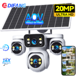 4 Lens Solar CCTV Camera